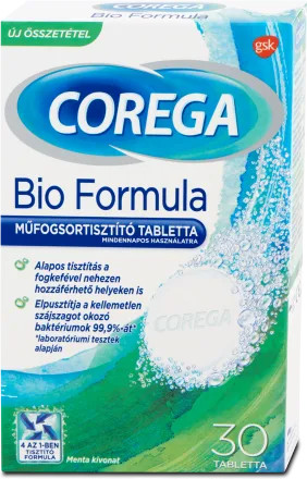 Corega Műfogsortisztító Tabletta Bio Formula 30db