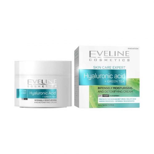 Eveline Arckrém 50ml Skin Care Hylarulonsav+Zöld tea Intenzív Hidratáló Nappali/Éjszakai